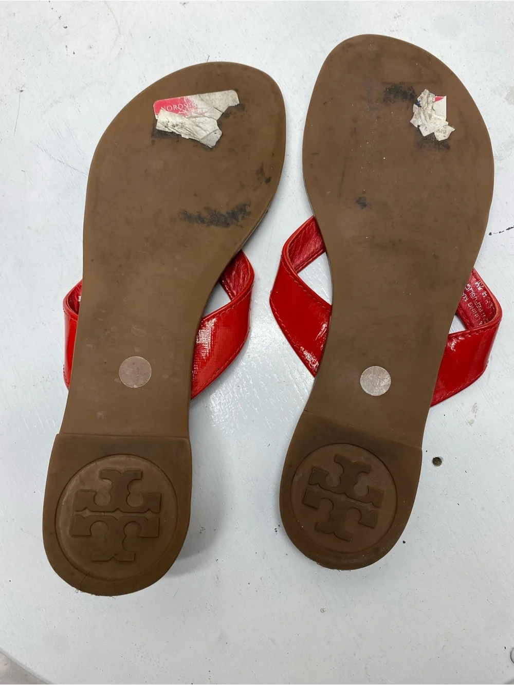 Tory Burch Thora Women’s Size 6 M Patent Leather Thong Flip Flops Flat Sandals